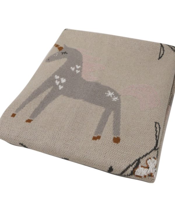 Alternative view of Cotton Unicorn Throw